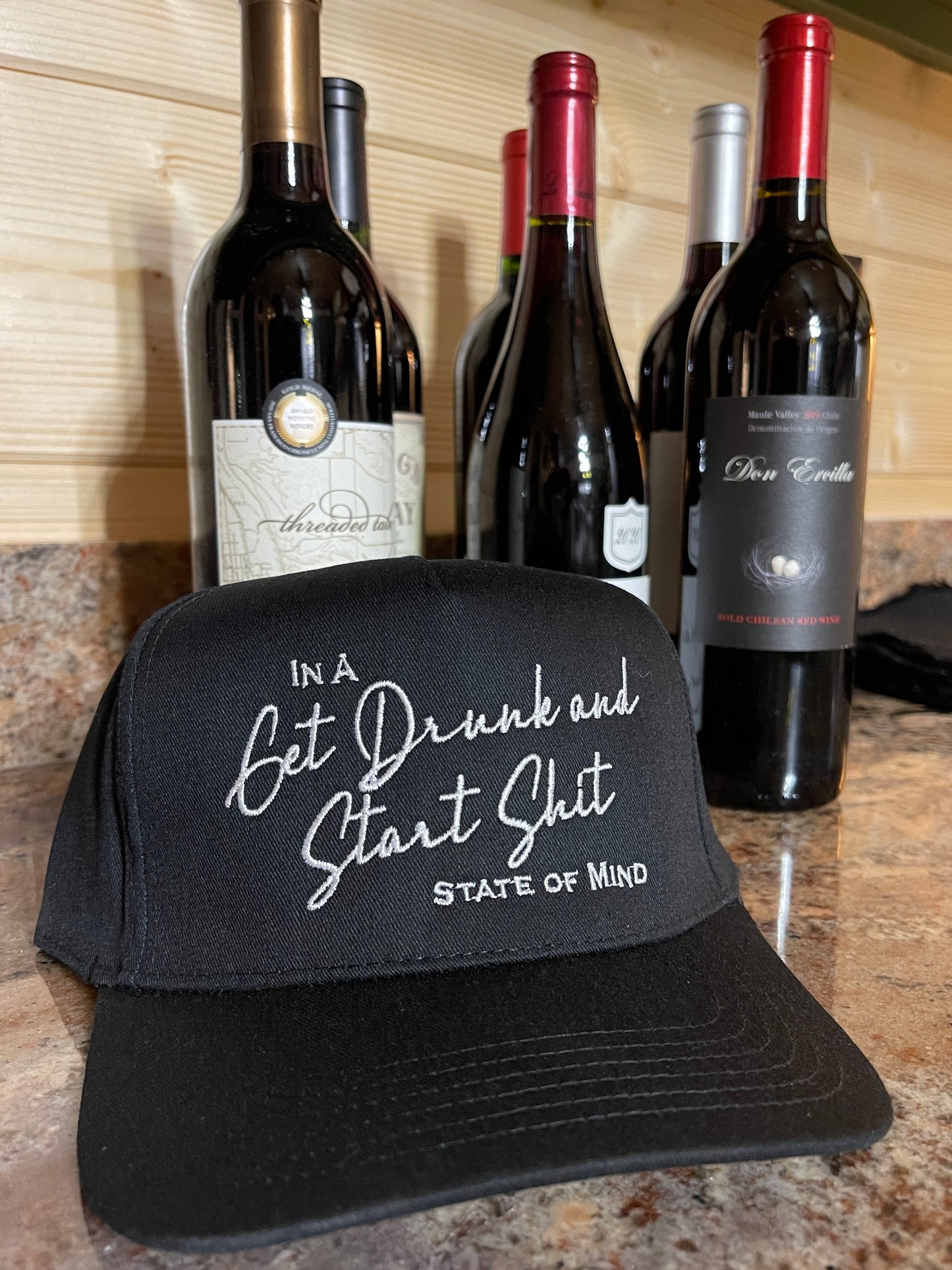 Get Drunk and Start Shit State of Mind Classic Trucker Hat | Black