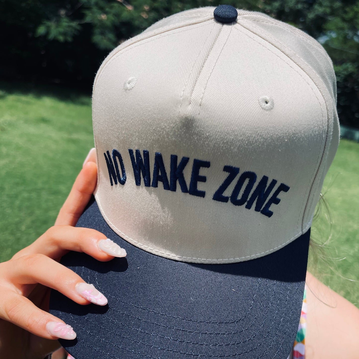 No Wake Zone Classic Trucker Hat | White/Royal