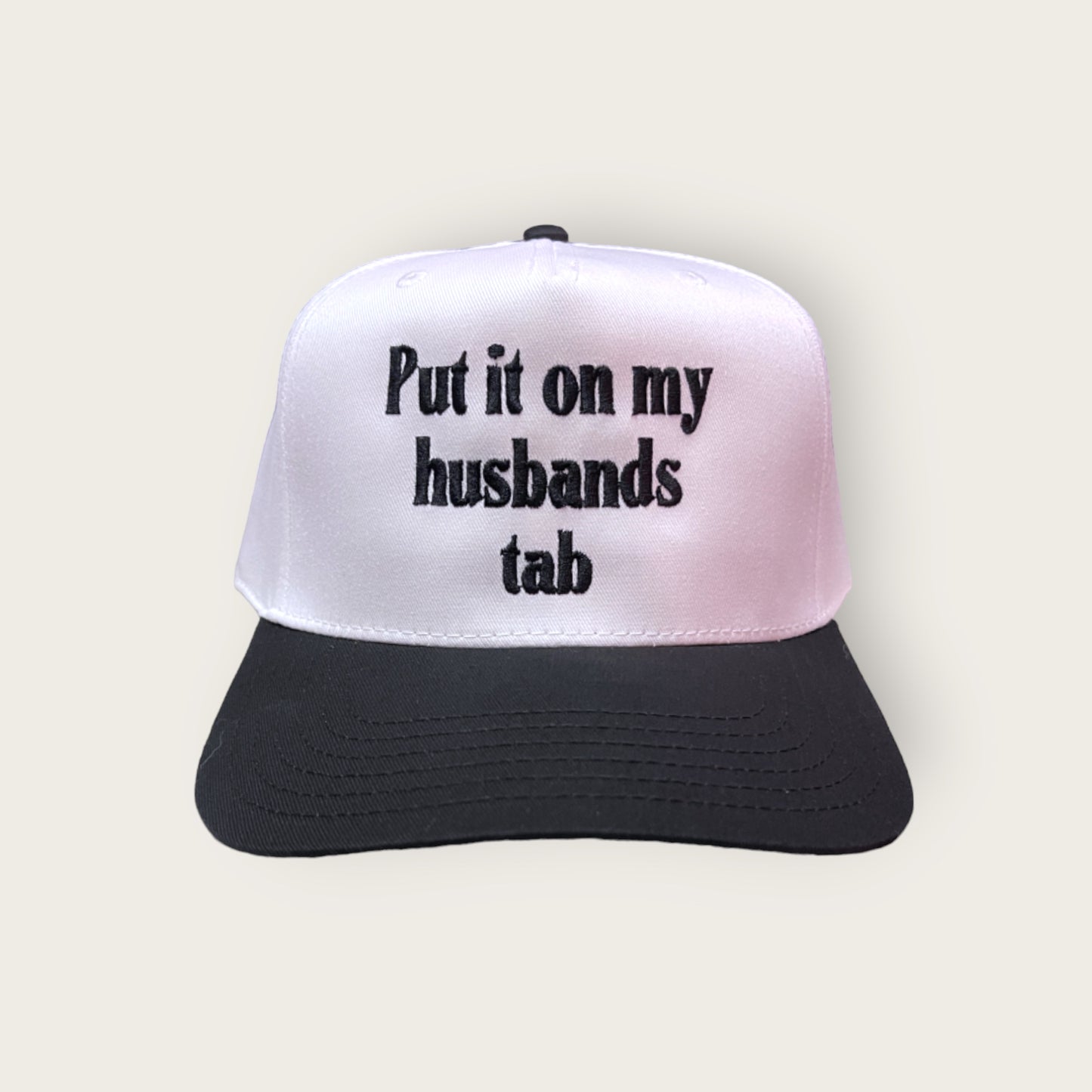 Husband's Tab Classic Trucker Hat | Black/White