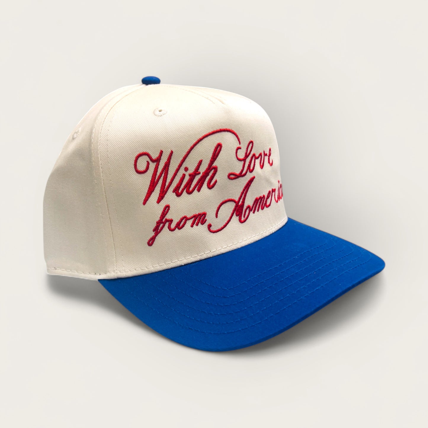 With Love from America Canvas Trucker | Royal/Natural