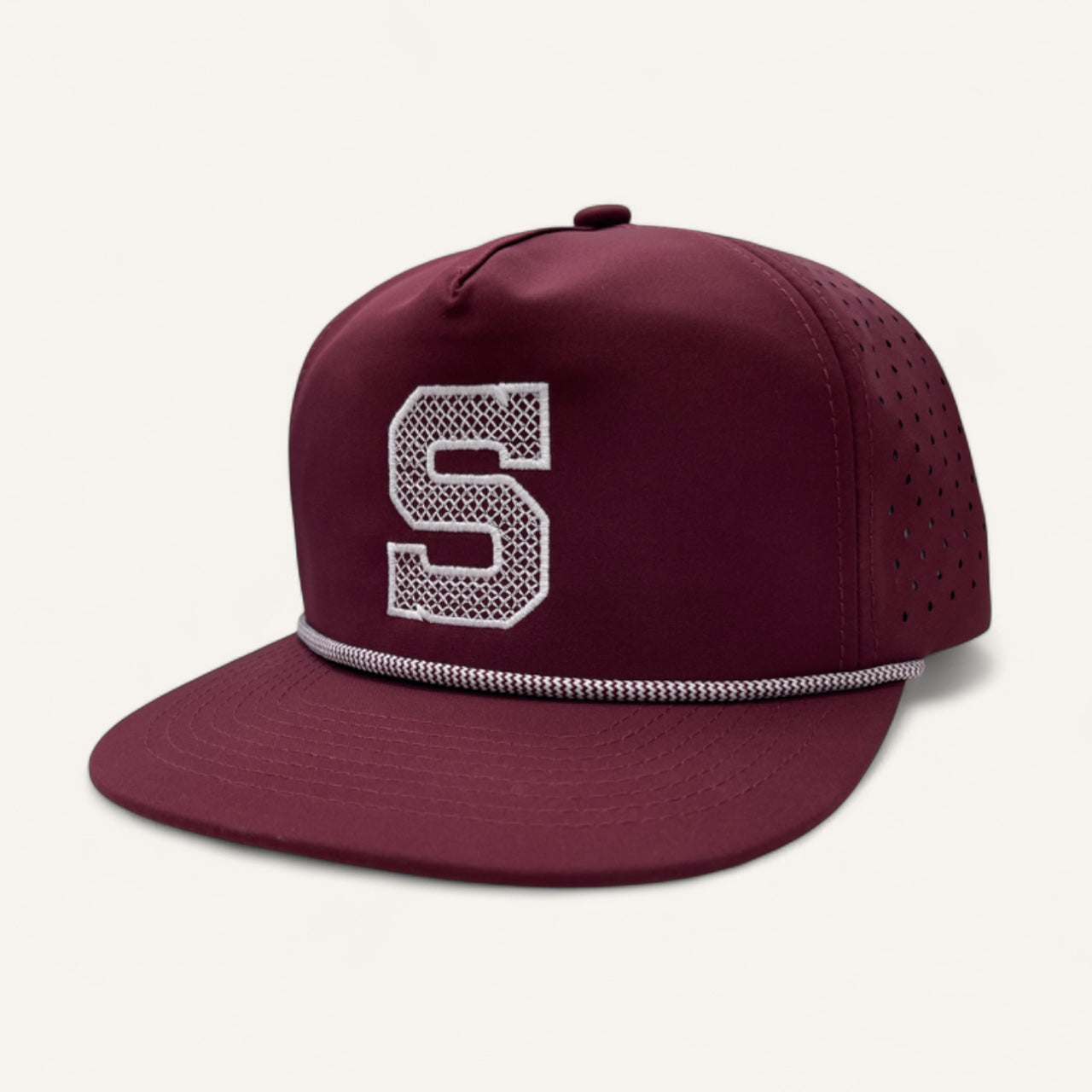 Letterman Rope Trucker Hat | Maroon