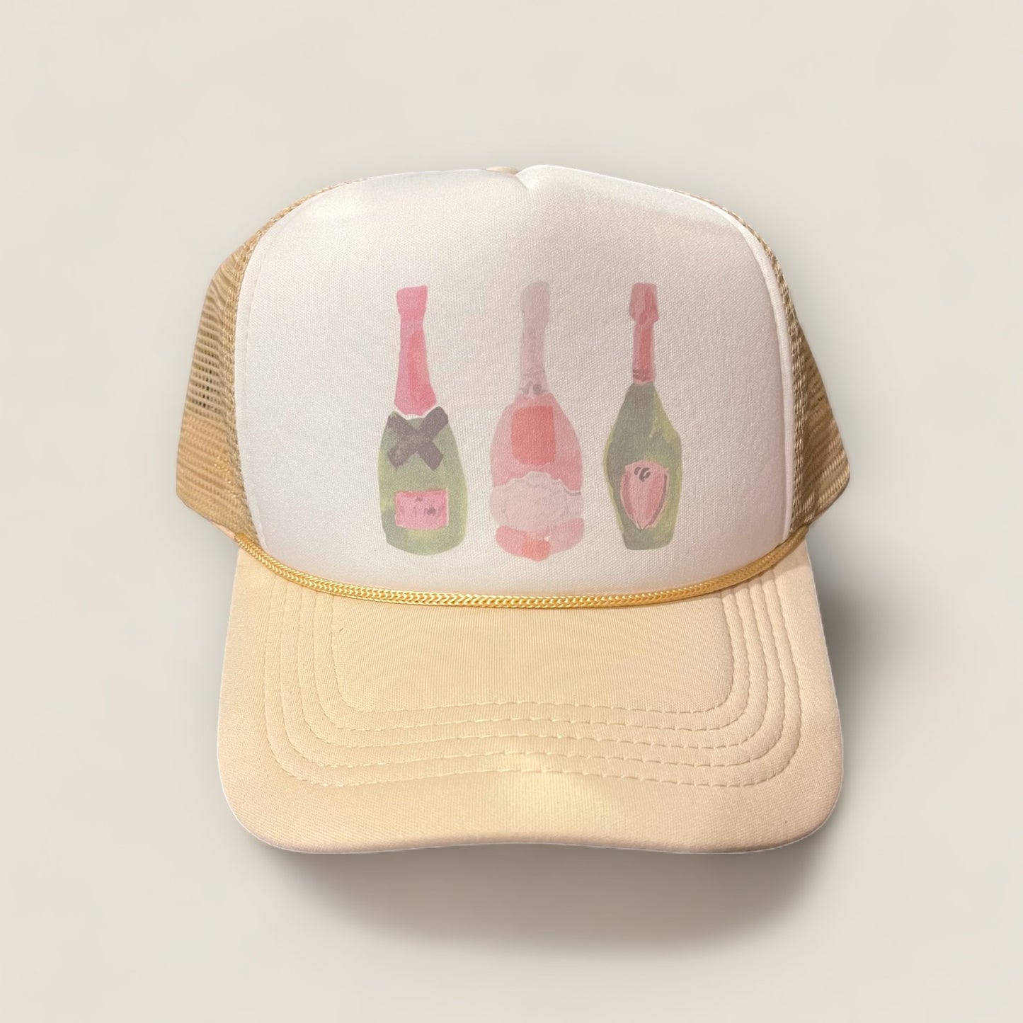Poppin' Bottles Trucker Hat | Khaki/White