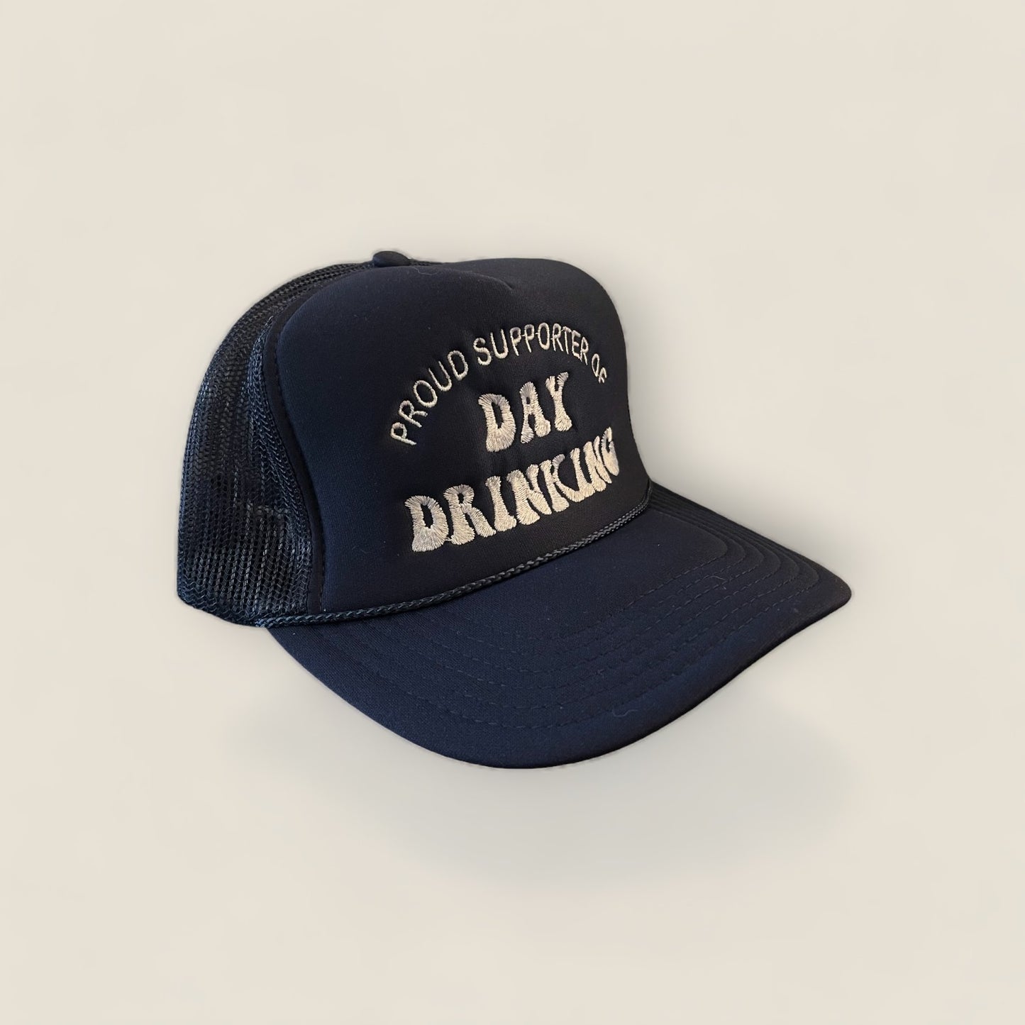 Proud Supporter of Day Drinking Trucker Hat | Navy/White