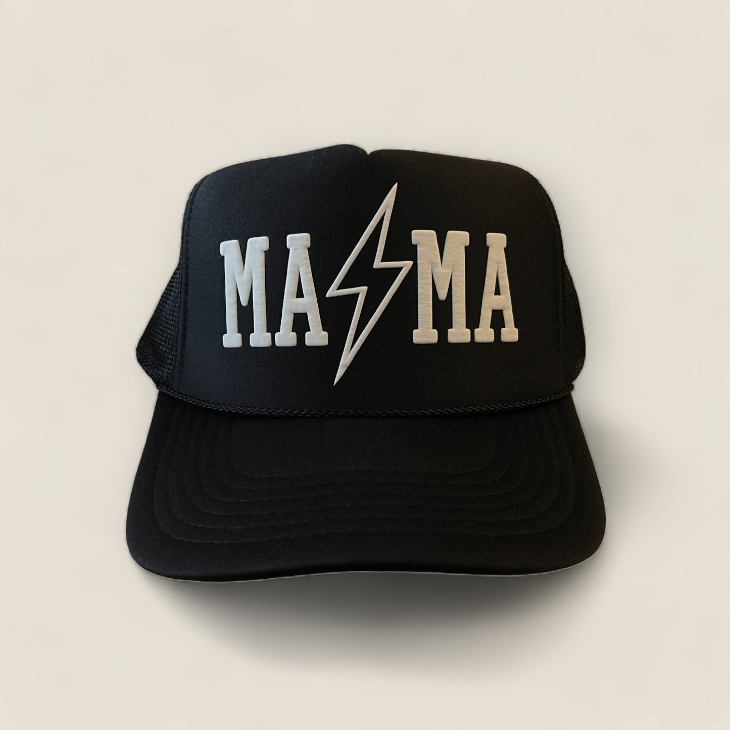 Mama Lightening Bolt Trucker Hat | Black