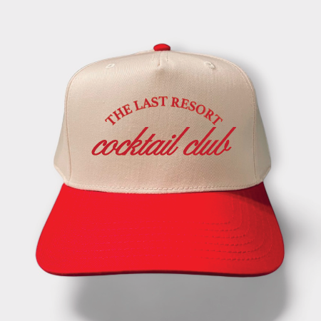 Last Resort Cocktail Club Classic Trucker Hat | Natural/Red