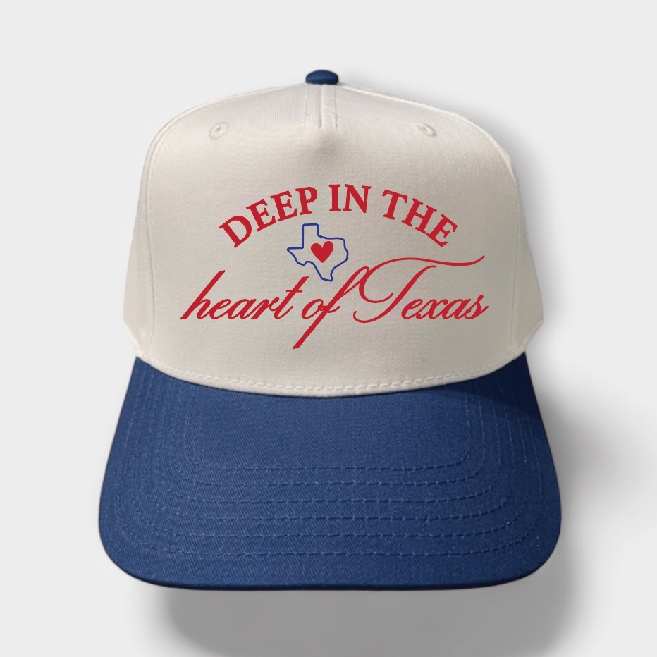 Deep in the Heart of Texas Classic Trucker Hat | Natural/Royal