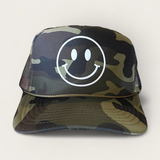Camo Smiley Foam Trucker