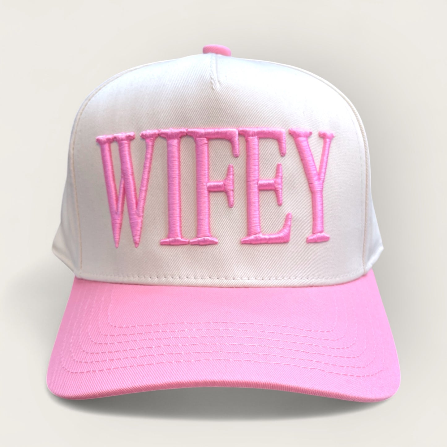 Wifey 3D Trucker Hat | Pink/Tan