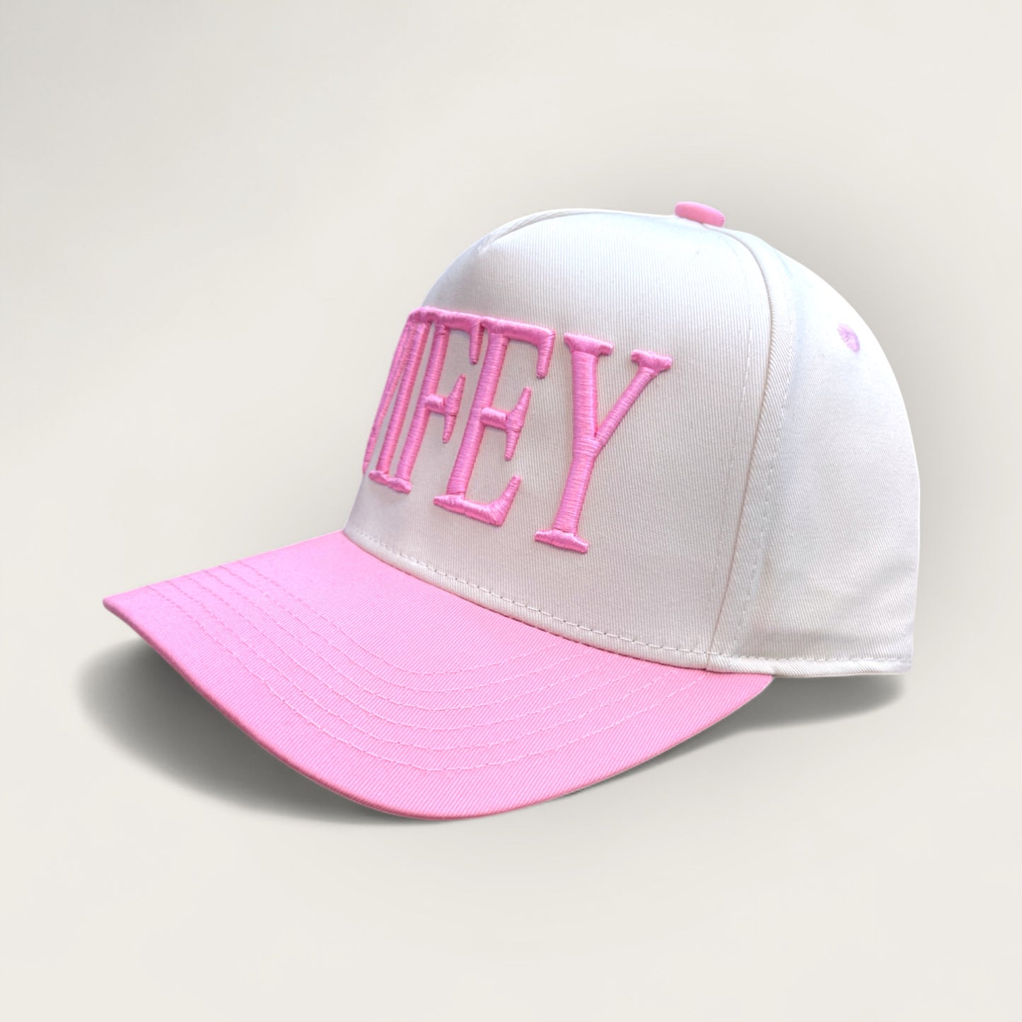 Wifey 3D Trucker Hat | Pink/Tan