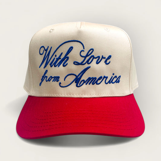 With Love from America Canvas Trucker | Red/Natural