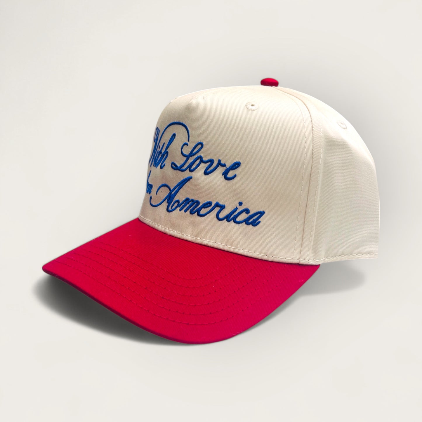 With Love from America Canvas Trucker | Red/Natural