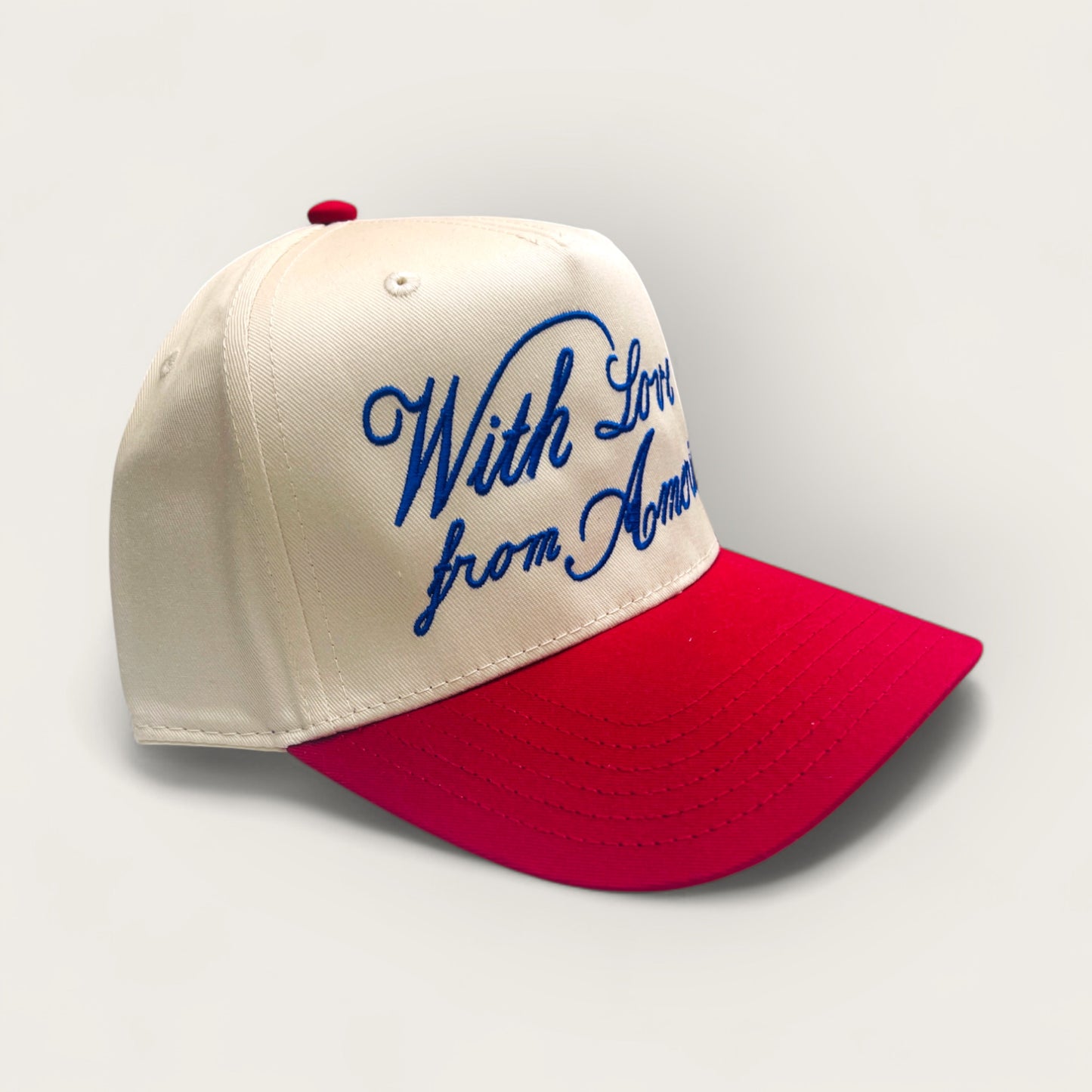 With Love from America Canvas Trucker | Red/Natural
