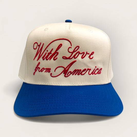With Love from America Canvas Trucker | Royal/Natural