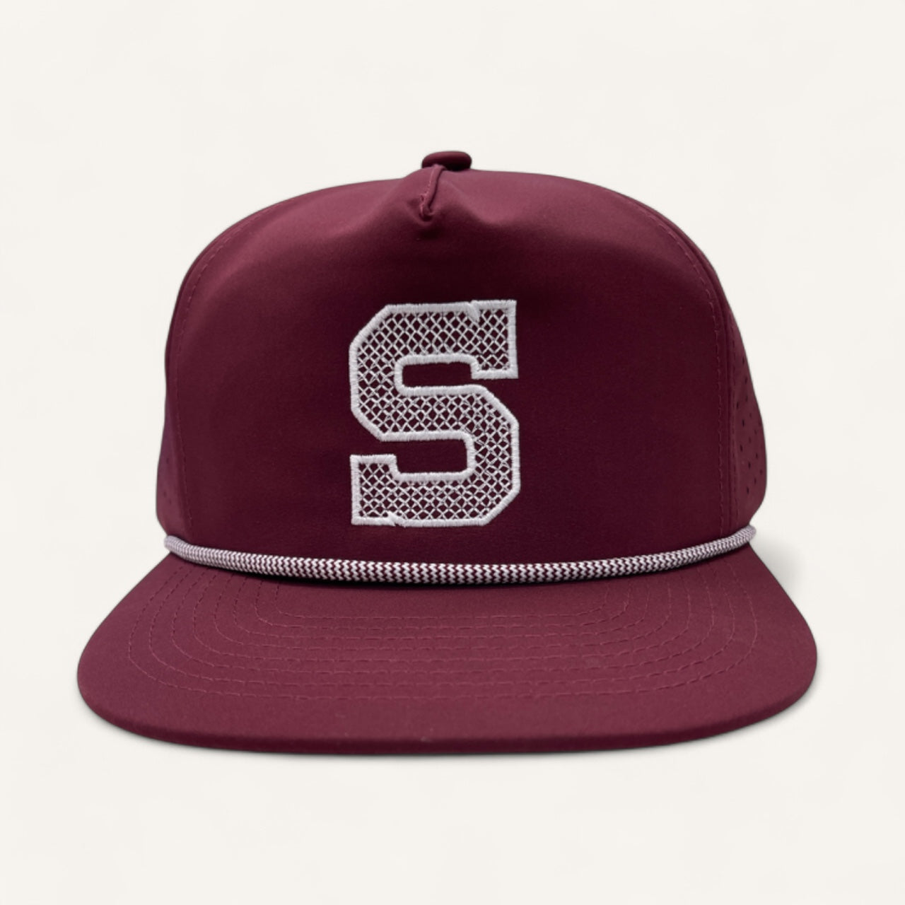 Letterman Rope Trucker Hat | Maroon
