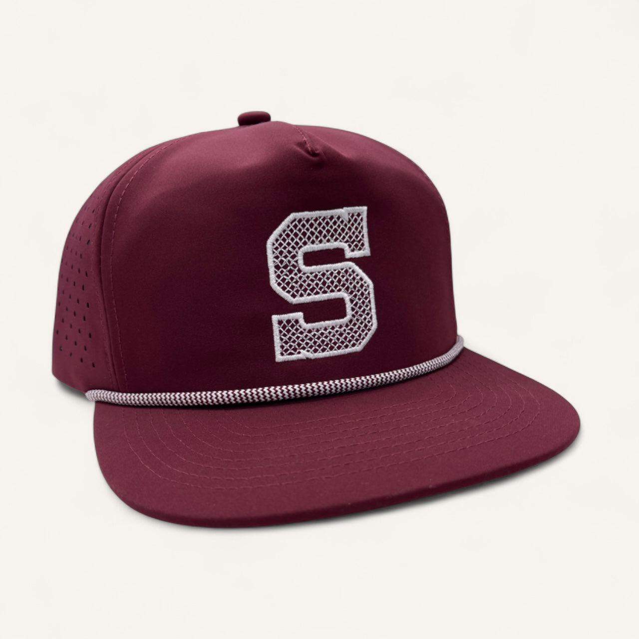 Letterman Rope Trucker Hat | Maroon