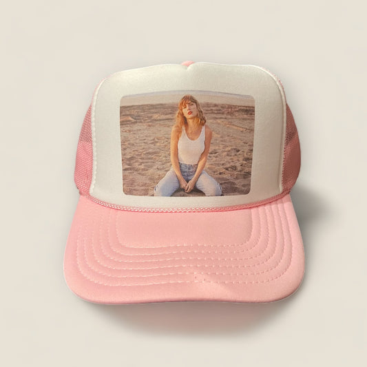 Swiftie Era Trucker Hat | Soft Pink/White