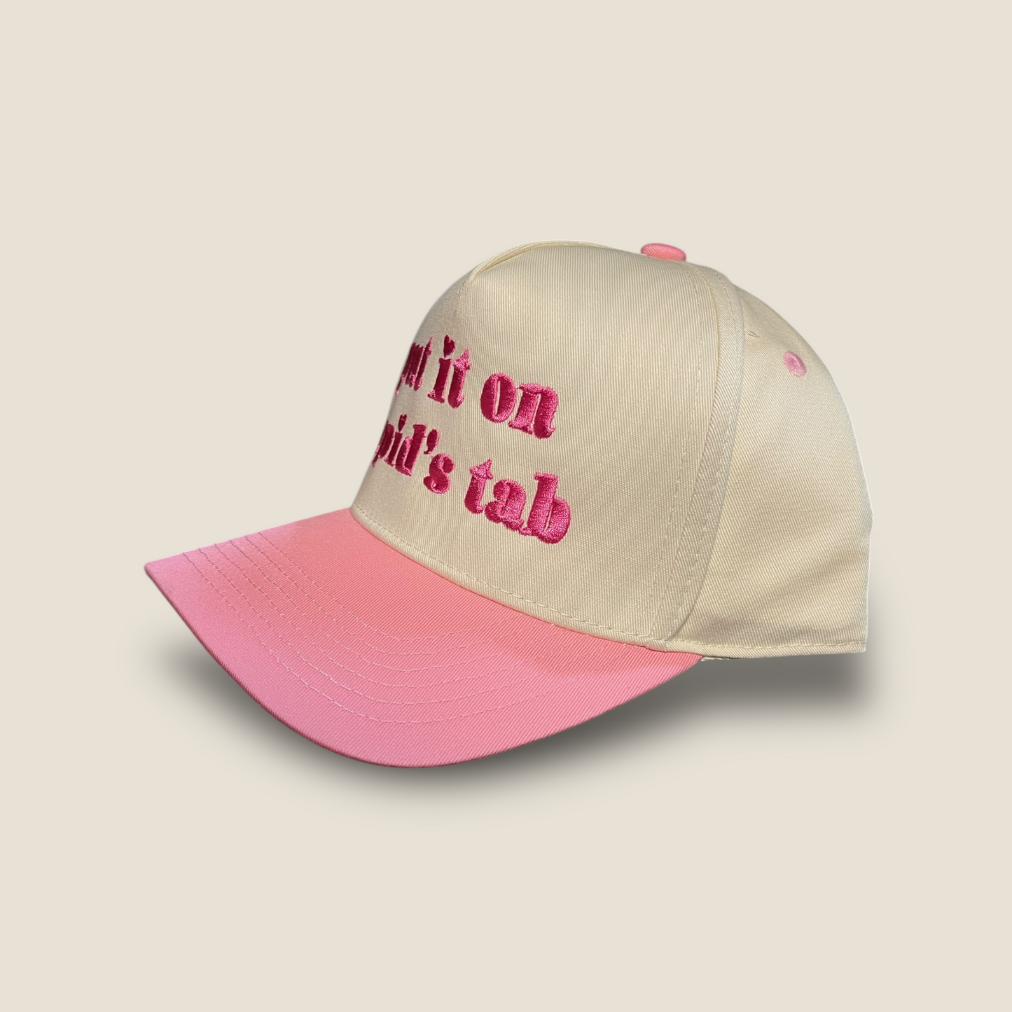 Cupids Tab Classic Trucker Hat | Pink/Tan