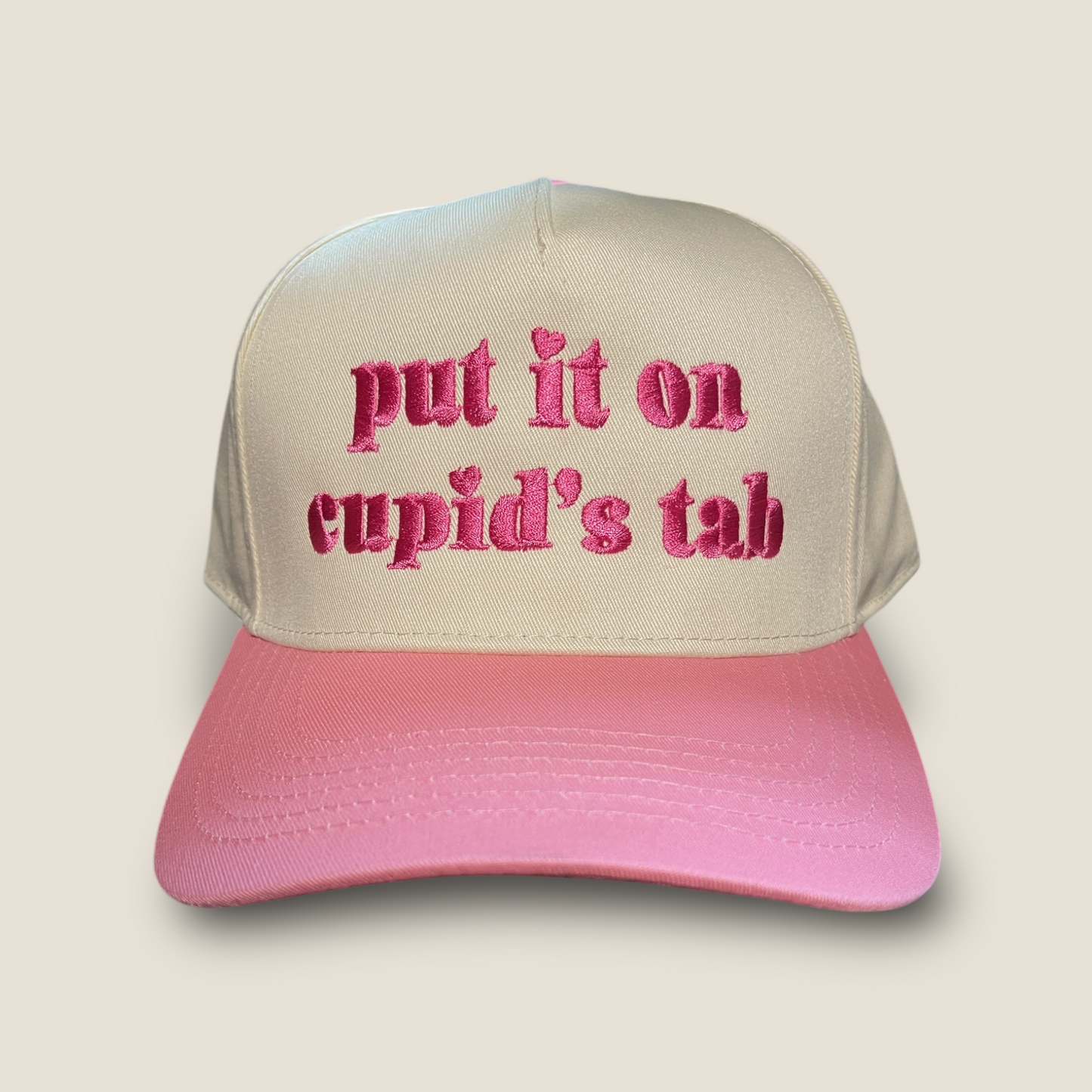 Cupids Tab Classic Trucker Hat | Pink/Tan