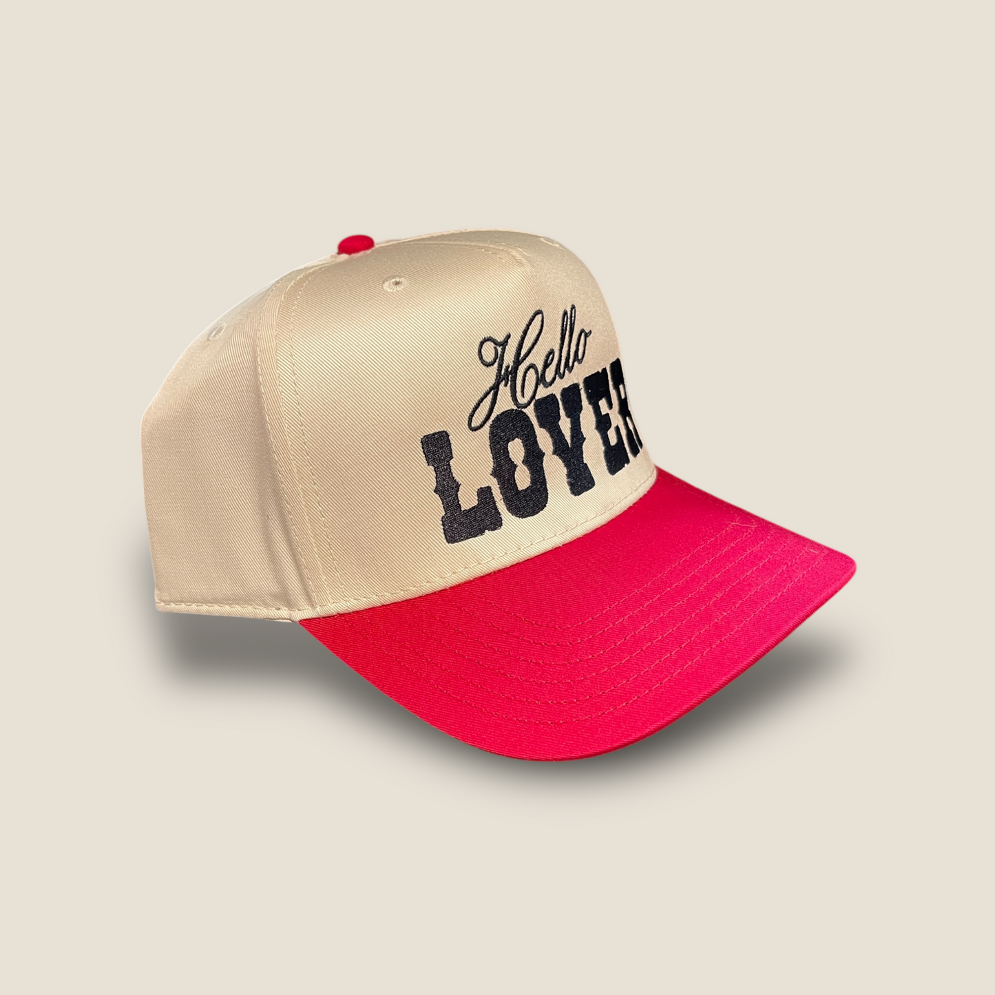 Hello Lover Classic Trucker Hat | Red/Tan