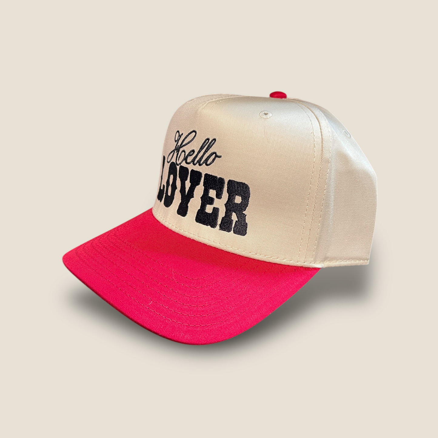 Hello Lover Classic Trucker Hat | Red/Tan