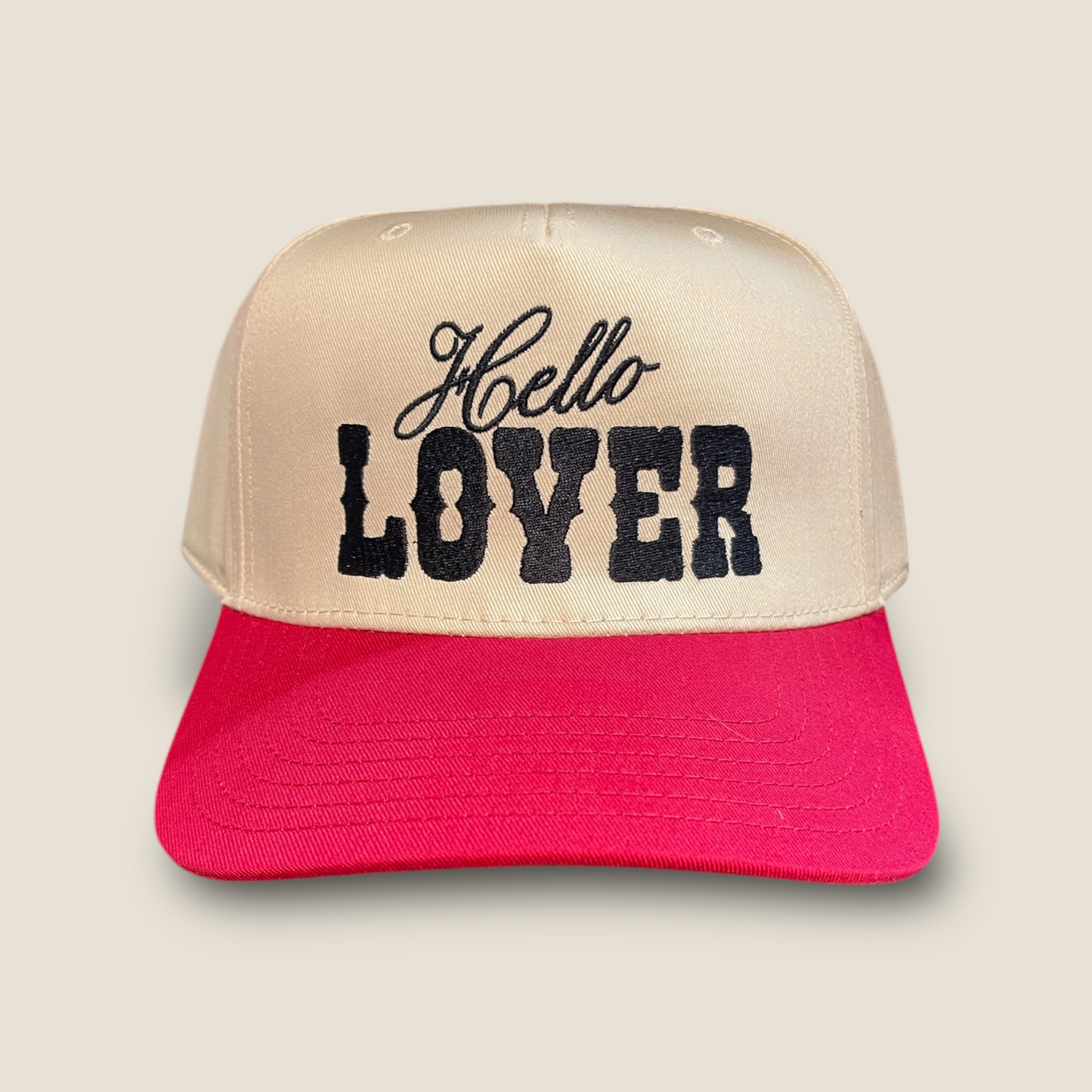 Hello Lover Classic Trucker Hat | Red/Tan