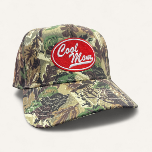 Cool Mom Patch Canvas Trucker Hat | Camo