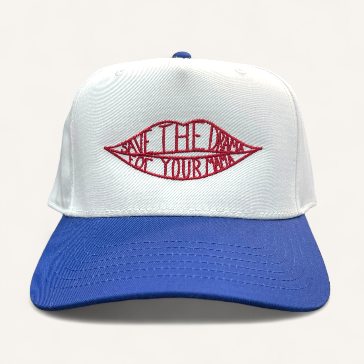 Save the Drama Canvas Trucker Hat | Royal/White