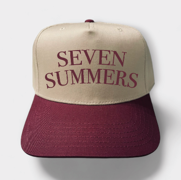 Seven Summers Classic Trucker Hat | Khaki/Maroon